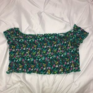 DIVIDED Floral Off-The-Shoulder Crop Top